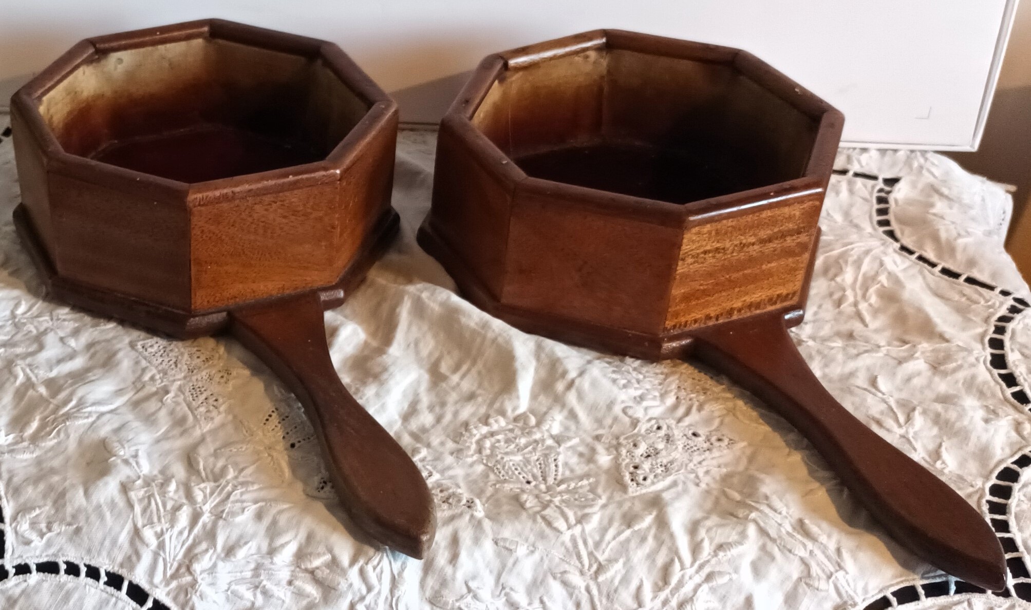 Pair of Antique Welsh Victorian Alms Dishes Antique Collectibles